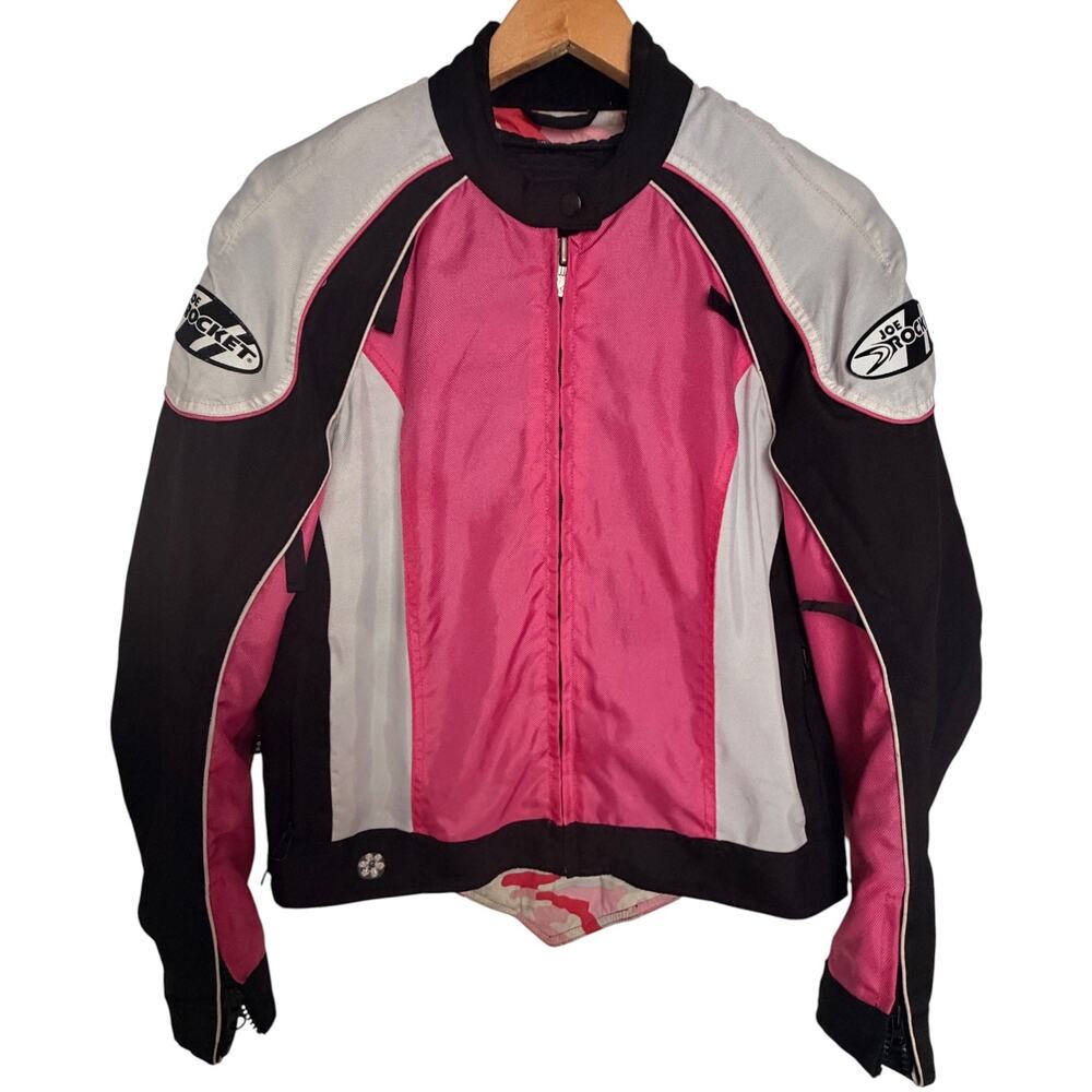 Joe Rocket Rocket Girl Women's L Pink Motorcycle Jacket Full Armor Vented